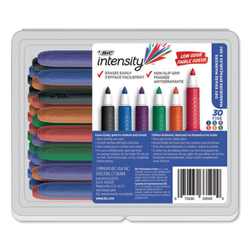 BIC® Intensity Low Odor Fine Point Dry Erase Marker Value Pack, Fine Bullet Tip, Assorted Colors, 30-set freeshipping - TVN Wholesale